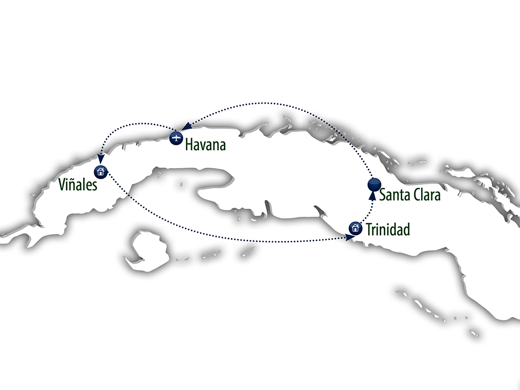 Route van de reis Cuba Highlights 